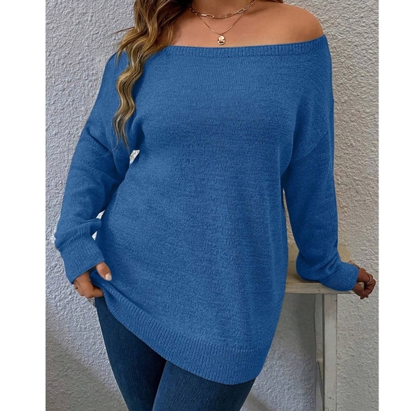 Plus Off Shoulder Sweater Top - Picture 3 of 9